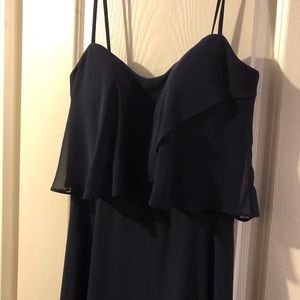 Morilee NAVY Bridesmaids Dress #21515 Chiffon with Spaghetti Straps
